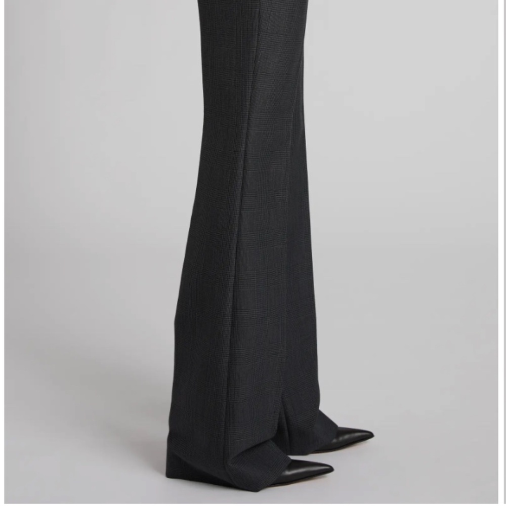 McQueen Prince of Wales Wool & Mohair Bootcut Trousers